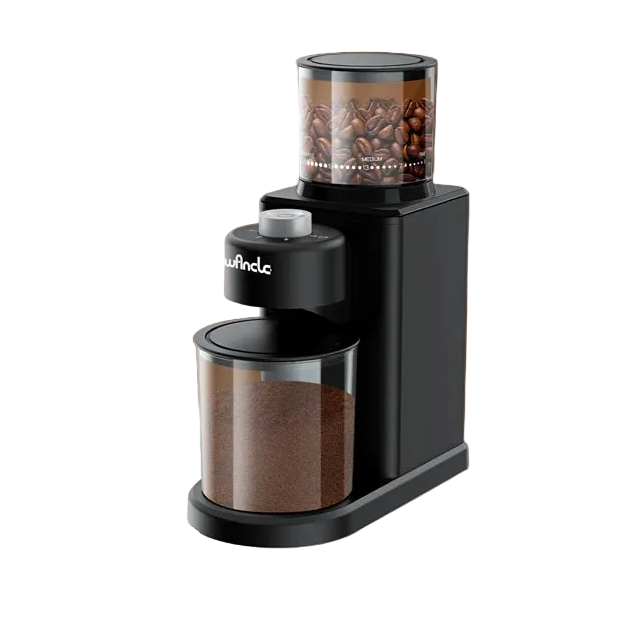 Elektrische Kaffeemühle mit konischem Mahlwerk, 25-Gang-Kaffeebohnen-Mahlmaschine für Espresso, French-Press, leicht zu reinigen, mit Bürste