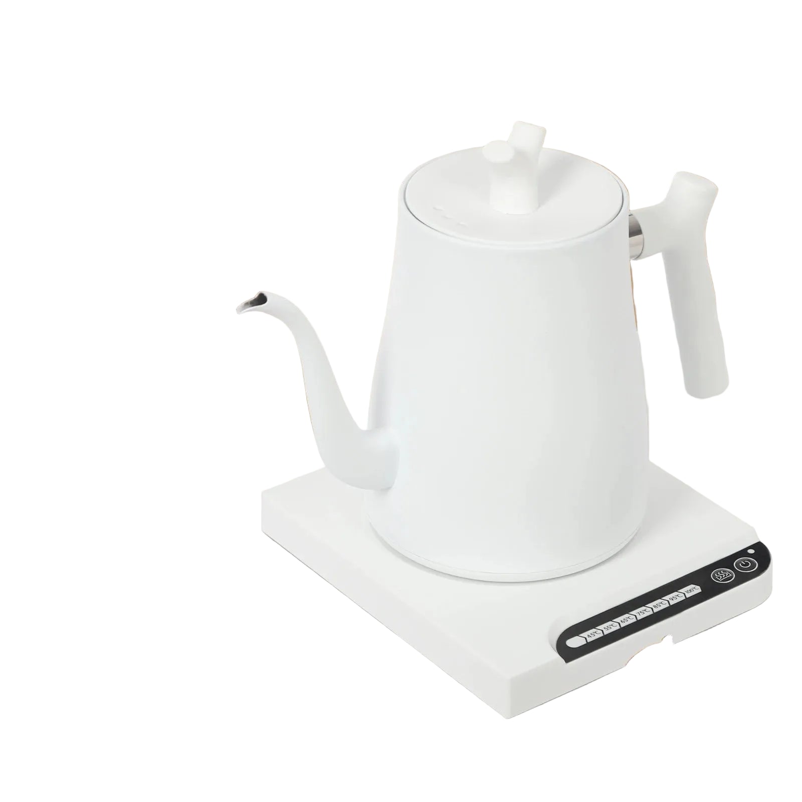 Elektrischer Schwanenhals-Wasserkocher 1,0 L – 1000 W, Temperaturregelung, Edelstahl 304 Pour-Over Kaffeekanne (Weiß)