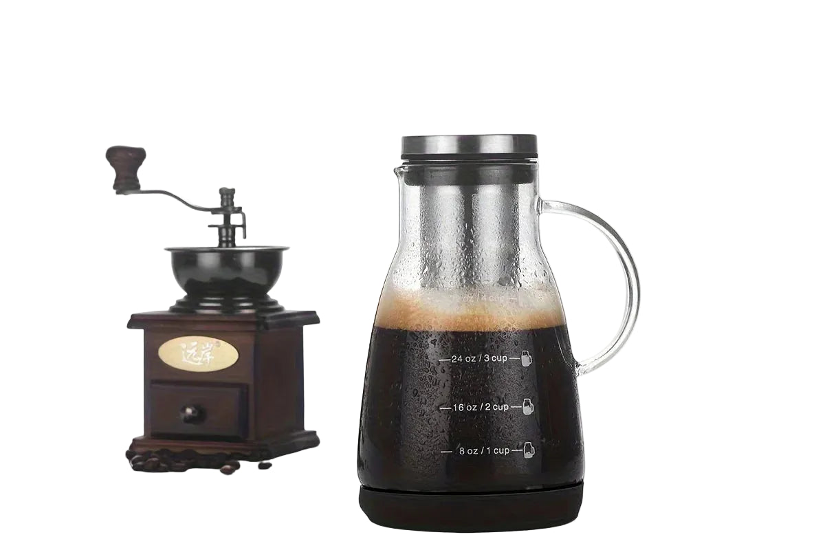 24 oz Cold Brew Kaffeekanne aus Glas – Manuelle Übergieß Eiskaffeemaschine