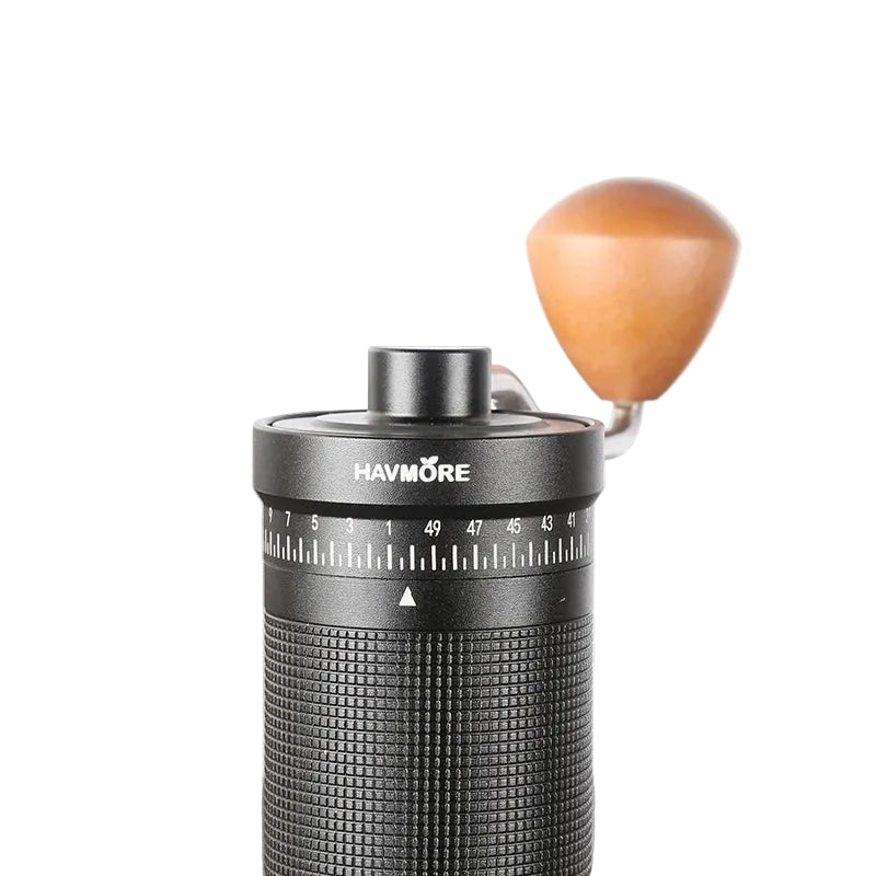 Manuelle Kaffeemühle mit 38 mm Edelstahl-Kegelmahlwerk – Aluminiumgehäuse, stufenlose Mahlgradeinstellung, tragbare Handmühle