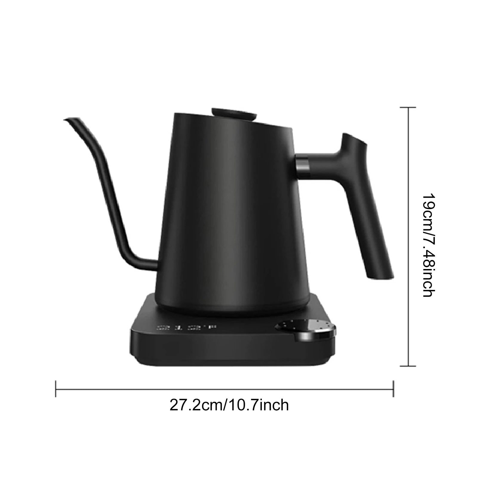 Elektrischer Schwanenhals-Wasserkocher 0,9 L – 1200 W, Temperaturregelung, Edelstahl 304 Pour-Over Kessel