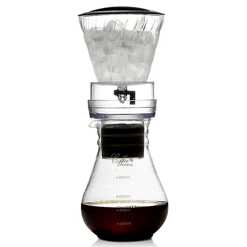 Kaffee Dripper Karaffe aus Glas mit Edelstahlfilter – Wiederverwendbare Tropfkaffeemaschine für Cold Brew & Eiskaffee