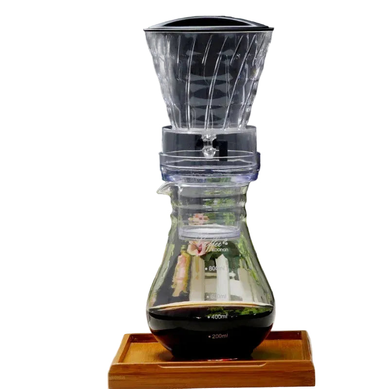 Kaffee Dripper Karaffe aus Glas mit Edelstahlfilter – Wiederverwendbare Tropfkaffeemaschine für Cold Brew & Eiskaffee