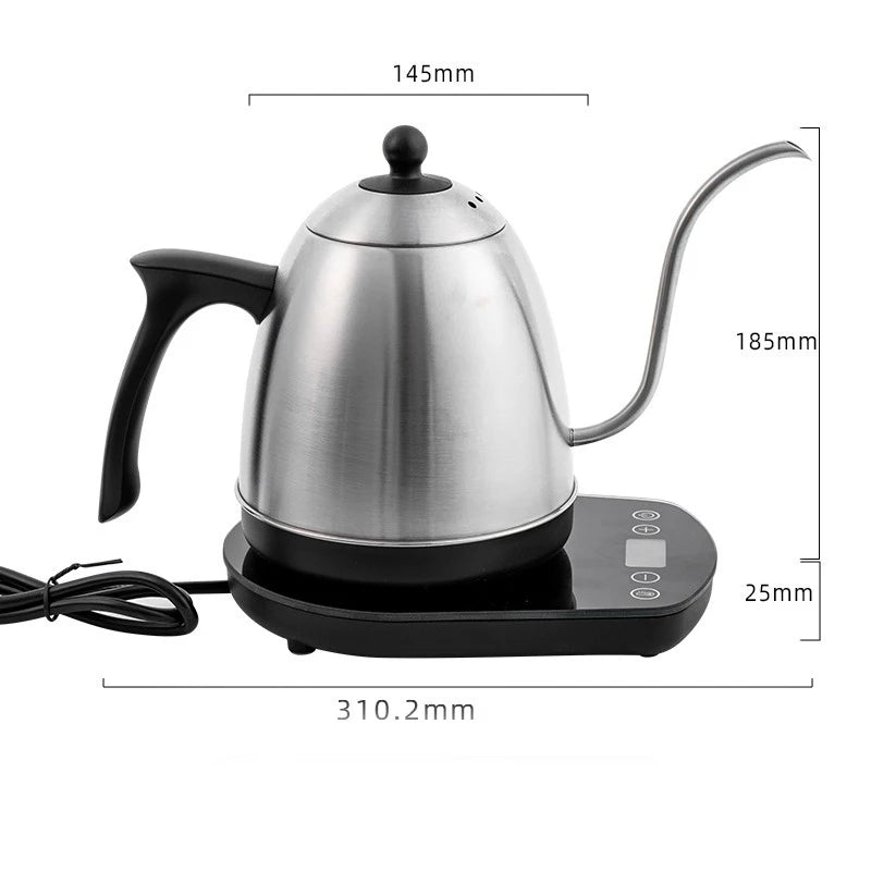 Elektrischer Schwanenhals-Wasserkocher 0,8 L – 1200 W, konstante Temperatur, Edelstahl Pour-Over Kanne