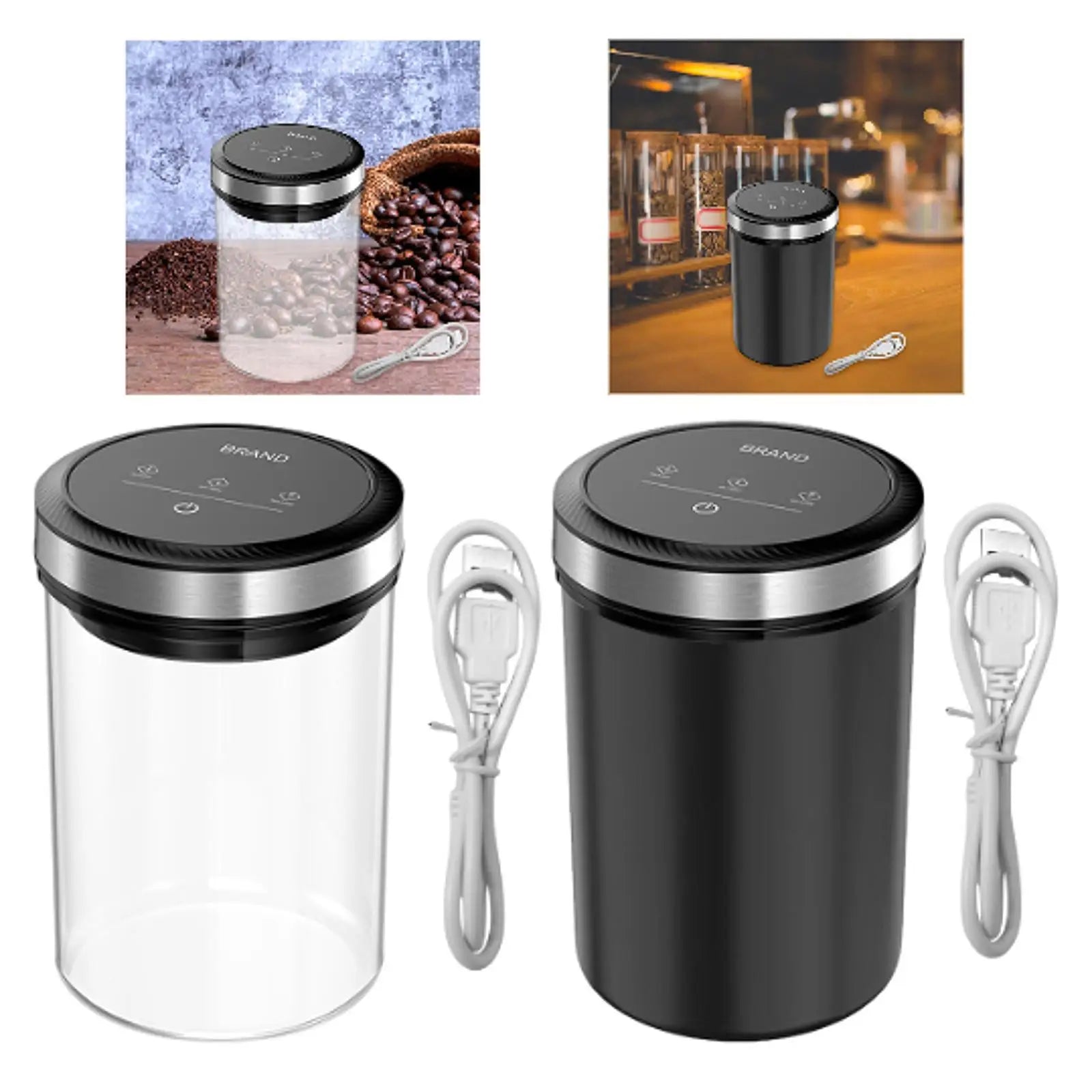 Automatischer Vakuum-Kaffeekanister aus Glas – Luftdichter Vorratsbehälter für Kaffee, Tee, Müsli & Lebensmittel