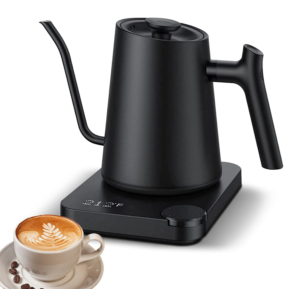 Elektrischer Schwanenhals-Wasserkocher 0,9 L – 1200 W, Temperaturregelung, Edelstahl 304 Pour-Over Kessel