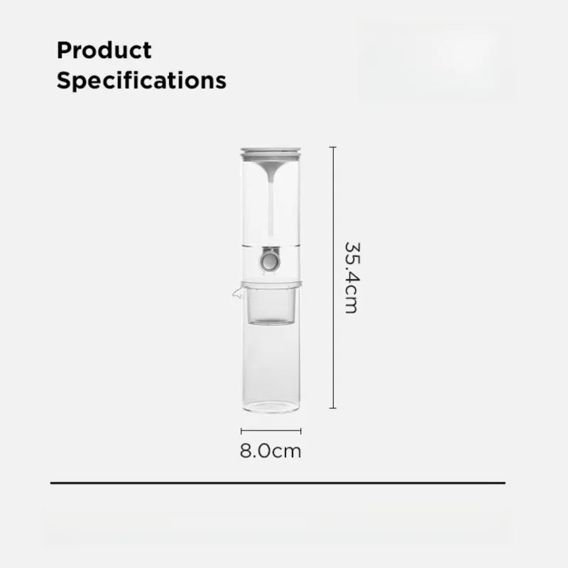 Eis Tropf Kaffeemaschine aus Glas – Cold Brew Kaffeebereiter mit großer Kapazität, tragbar