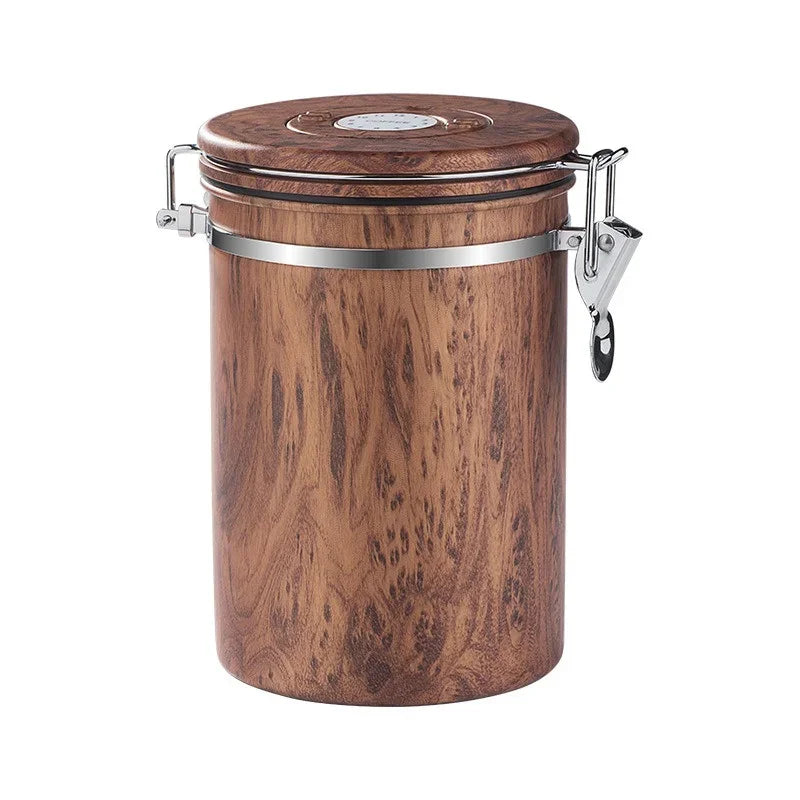 Luftdichter Kaffeebehälter aus Edelstahl 304 – 1,8 L Vorratsdose für Kaffeebohnen mit Messlöffel