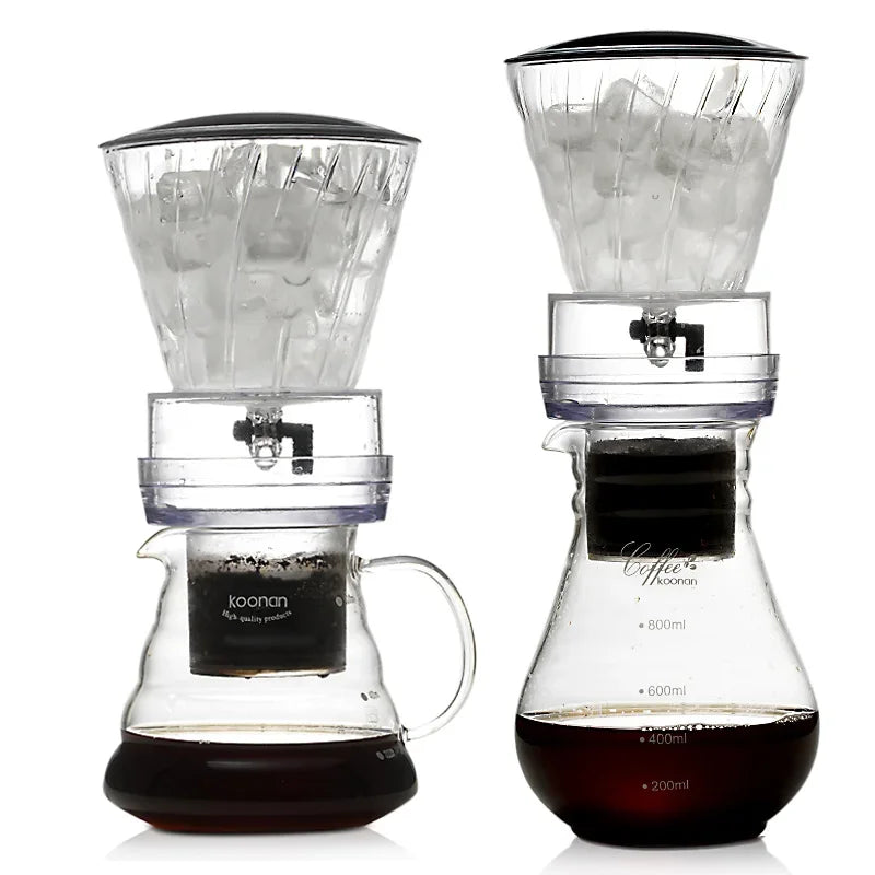 Kaffee Dripper Karaffe aus Glas mit Edelstahlfilter – Wiederverwendbare Tropfkaffeemaschine für Cold Brew & Eiskaffee