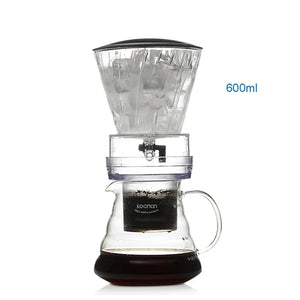 Kaffee Dripper Karaffe aus Glas mit Edelstahlfilter – Wiederverwendbare Tropfkaffeemaschine für Cold Brew & Eiskaffee