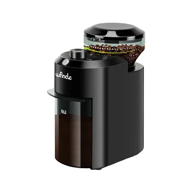 Elektrische Kaffeemühle mit Mahlwerk 28 Mahlgrade – Kaffeemühle für 2–12 Tassen, 120–220 V