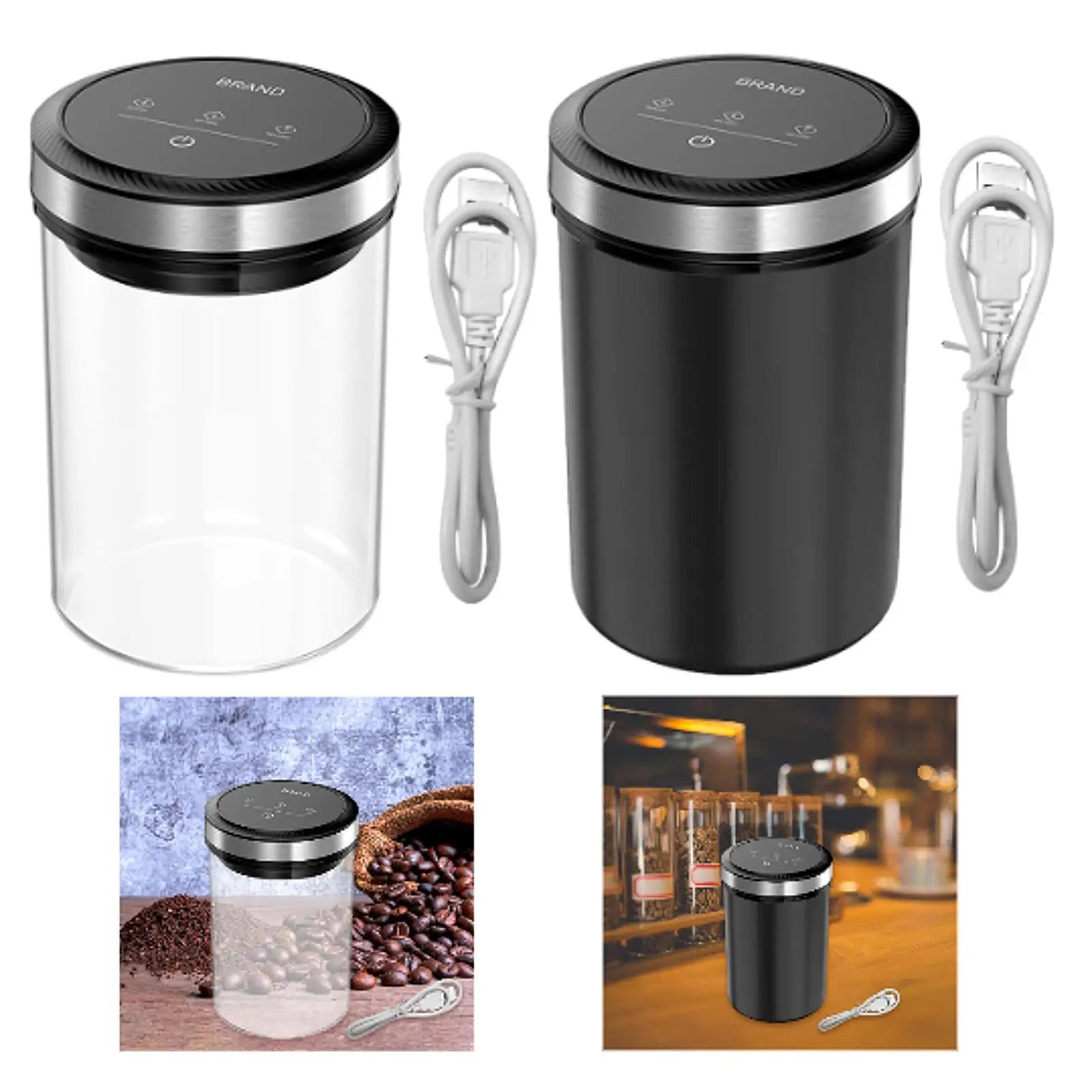 Automatischer Vakuum-Kaffeekanister aus Glas – Luftdichter Vorratsbehälter für Kaffee, Tee, Müsli & Lebensmittel