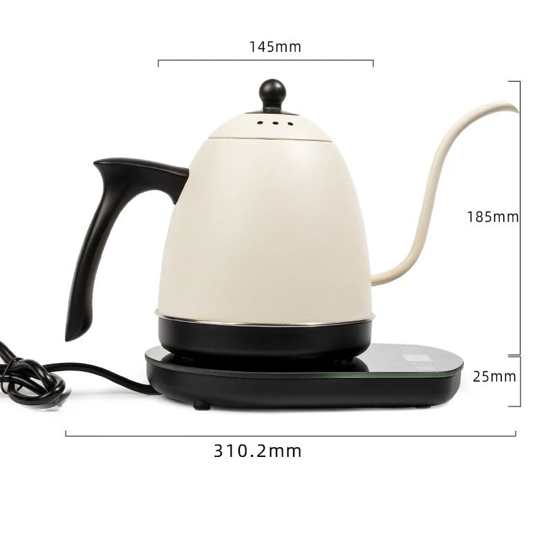 Elektrischer Schwanenhals-Wasserkocher 0,8 L – 1200 W, konstante Temperatur, Edelstahl Pour-Over Kanne